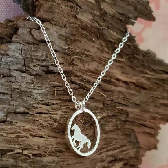 Dainty Horse Necklace. Cowgirl Western Country Rodeo Ranch Vaqueras Pony Cowboy - Picture 7 of 12